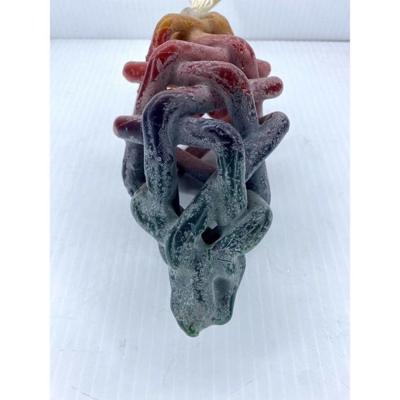 Multi-color Hand Crafted Fine Art Spiral Custom Candle Beeswax 7.5 Inches - Picture 6 of 10